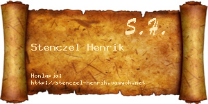 Stenczel Henrik névjegykártya